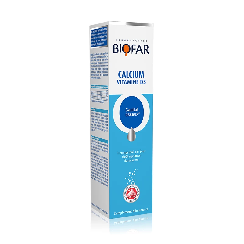 Biofar Kalcijum 500mg plus Vitamin D3 20 šumećih tableta