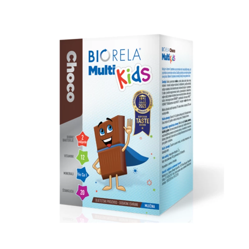 Biorela Choco Multi Kids 20 čokoladnih štanglica Natural Wealth