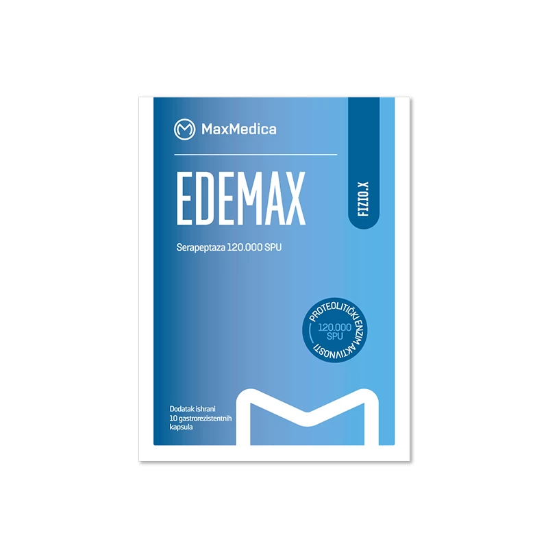  EdeMax Serapeptaza 120.000 SPU 10 gastrorezistentnih kapsula MaxMedica