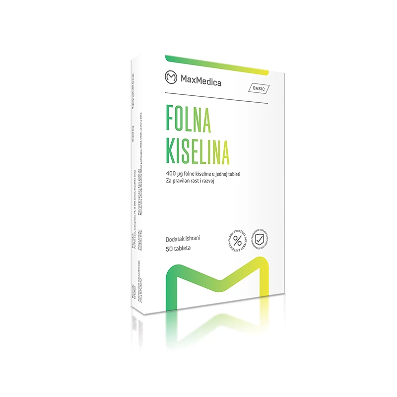 Folna kiselina 400µg 50 tableta MaxMedica