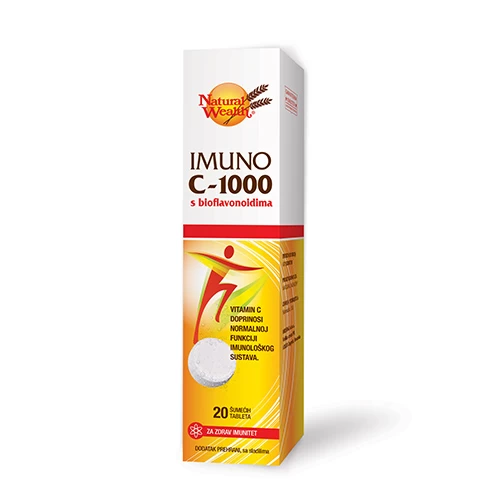 IMUNO C-1000 s bioflavonoidima 20 šumećih tableta Natural Wealth