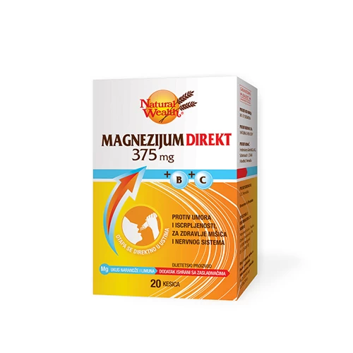 MAGNEZIJUM DIREKT 375 mg + B + C  20 kesica Natural Wealth