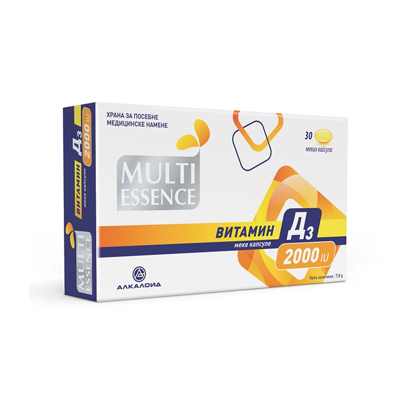 MULTI ESSENCE Vitamin D3 2000 IU 30 kapusla Alkaloid 