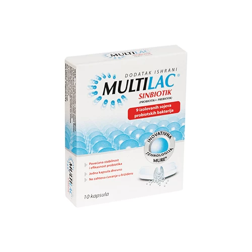 MULTILAC synbiotik (probiotik plus prebiotik) 10 kapsula