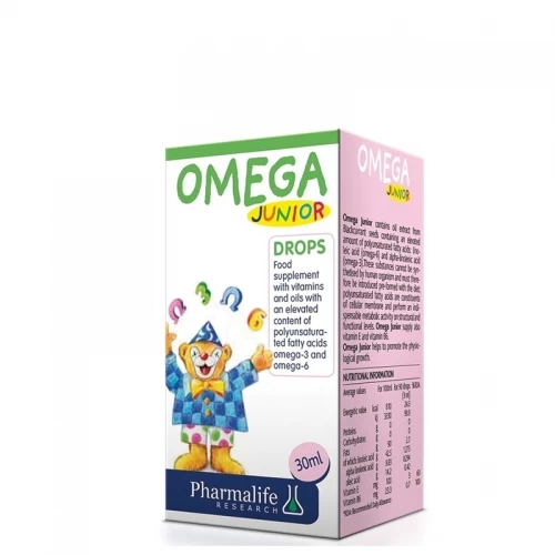 Omega Junior kapi 30ml Pharmalife research