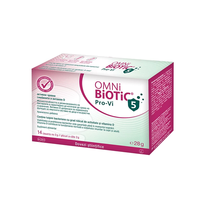 Omni Biotic Pro-Vi 5 probiotski kompleks sa vitaminom D za jačanje imuniteta 14 kesica Vedra