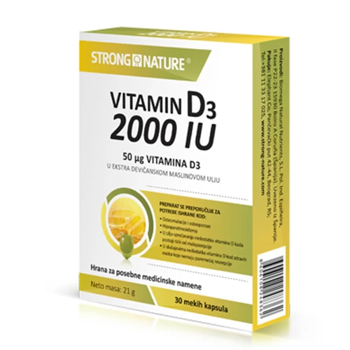 Vitamin D3 2000 IU 30 kapsula Strong Nature  