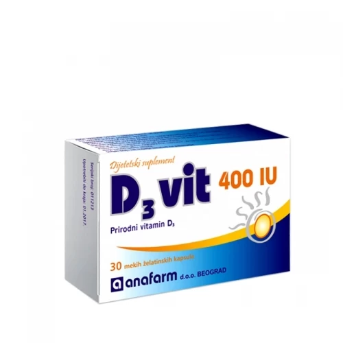 Vitamin D3 400IU 30 kapsula Anafarm