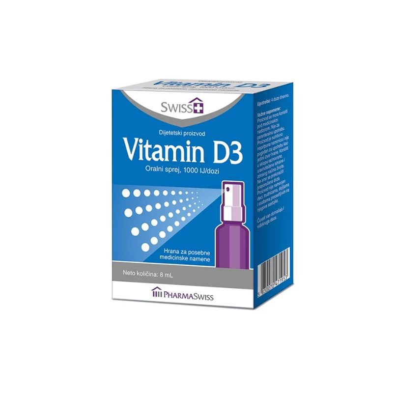  Vitamin D3 sprej 1000 IJ 8ml SWISS PLUS
