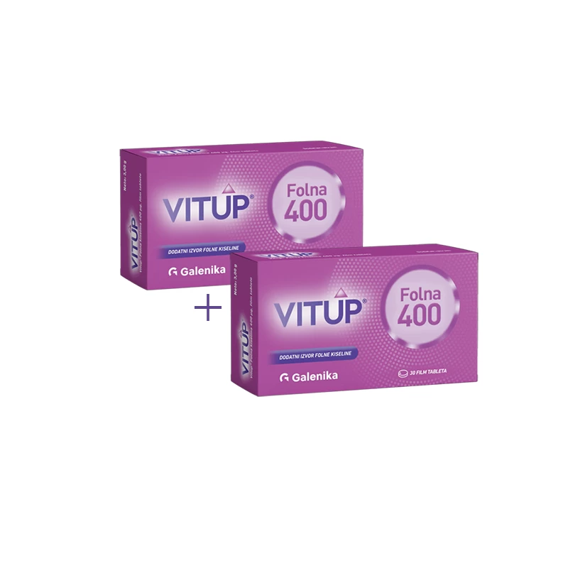 VITUP Folna kiselina 400 µg 30+30 film tablete Galenika