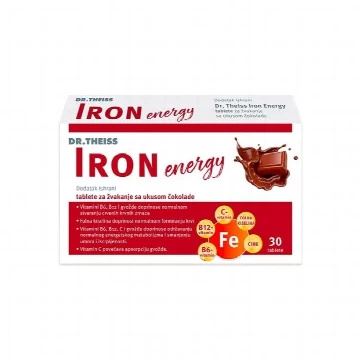 Dr Theiss Iron energy tablete za žvakanje sa ukusom čokolade 30 tableta
